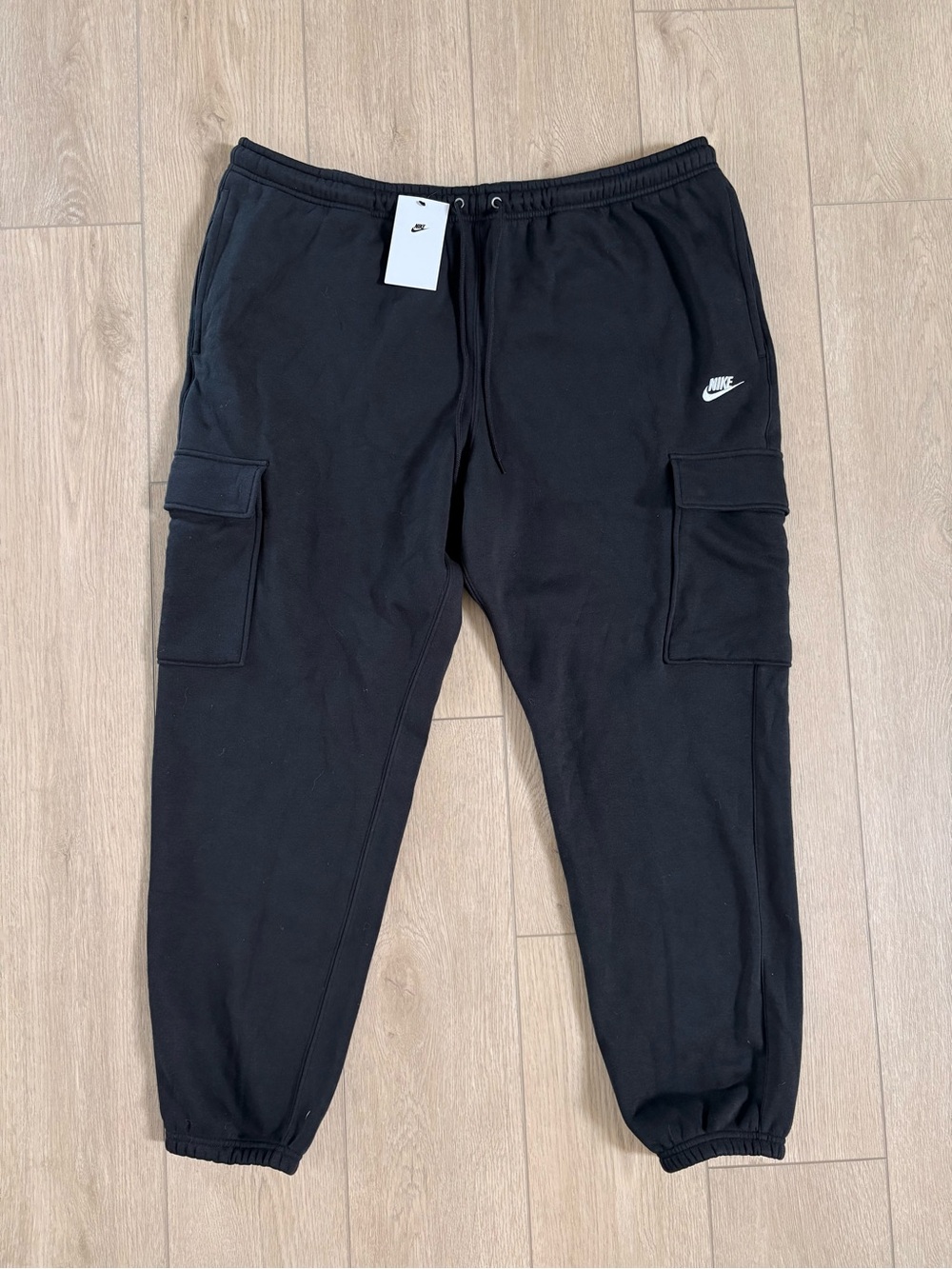 Nike Men's Black Cargo Joggers with Drawstring Waist Size XXL